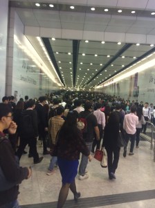 I paused to snap a photo of a typical commute on the subway. 